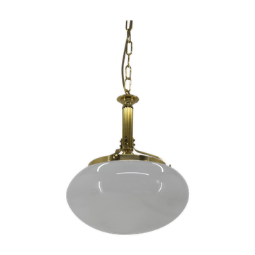 Lustre en laiton et verre, années 2000