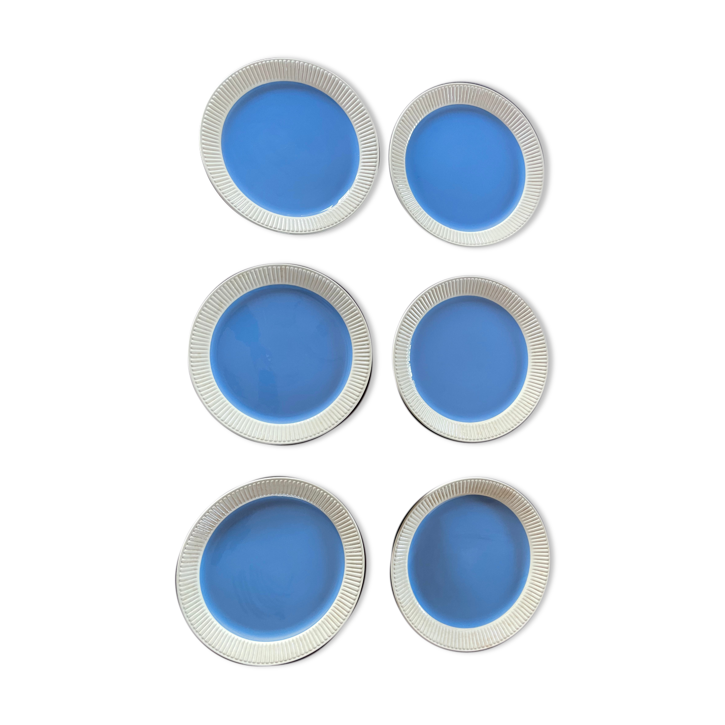 6 blue plates Villeroy and Boch Model Lido Year 50