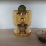 Amber green Murano globe as a lamp