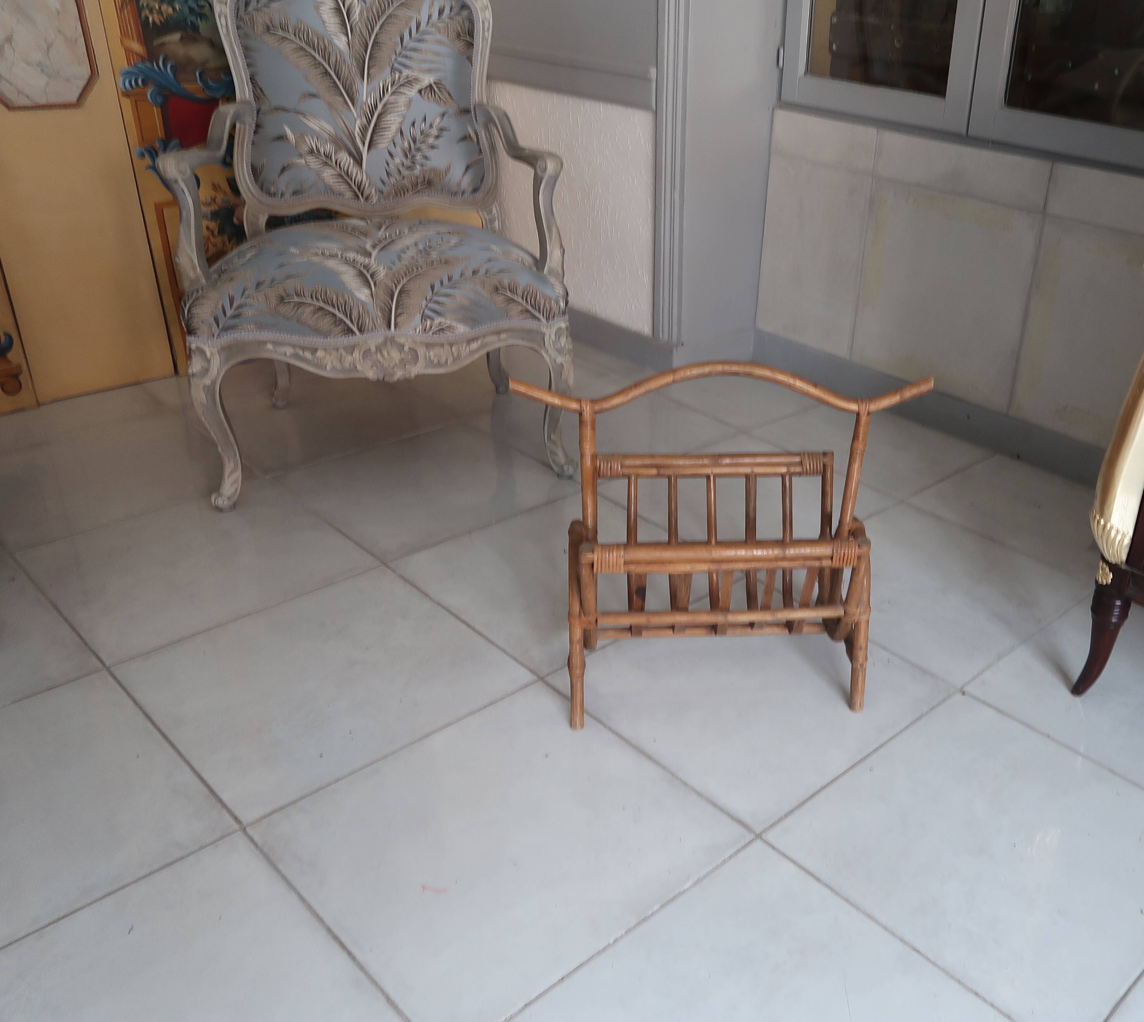 Rattan magazine holder