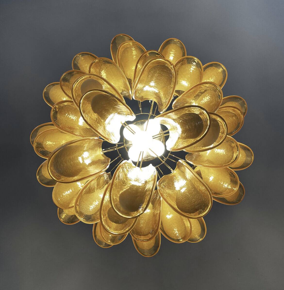 Chandelier 36 vintage cognac elements