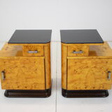 Set of two bedside tables designed by Jindřich Halabala for UP závody, 1950's.