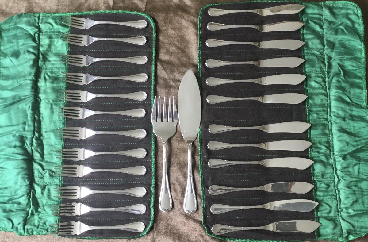 Christofle fish service model Cross ribbons