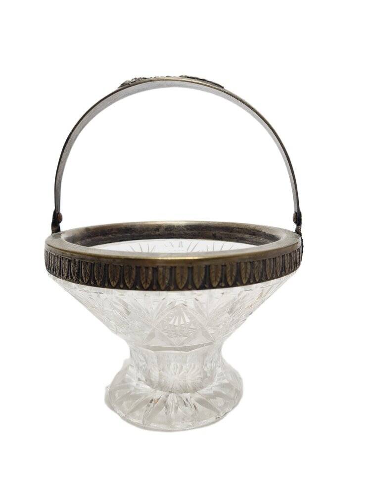 Art Deco crystal fruit basket, Poland, 1930s