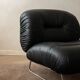Italian Leather and Chrome Lounge Chairs, 1980s, Set of 3