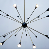 1960 Sputnik brass and metal ceiling light