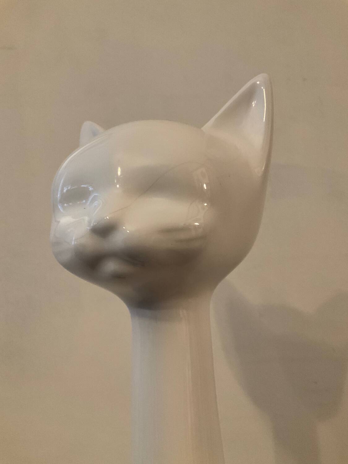Vintage glazed ceramic cat 53cm