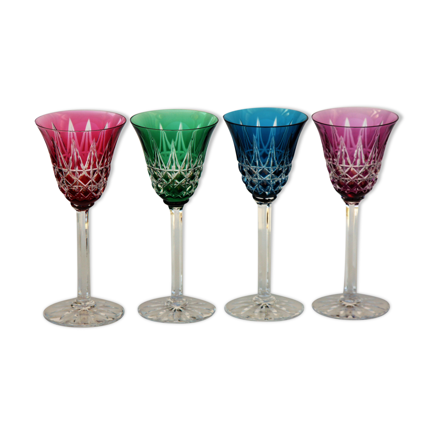Set of 4 wine glasses from the Rhine Roemer St Louis Crystal model Tarn
