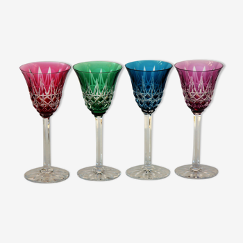 Set of 4 wine glasses from the Rhine Roemer St Louis Crystal model Tarn