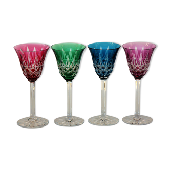 Set of 4 wine glasses from the Rhine Roemer St Louis Crystal model Tarn