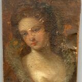 Oil canvas cbl initials portrait xviii eme woman costume