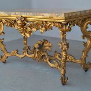 Rococo console Golden wood Roman marble XVII