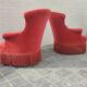Pair of fringed crapaud armchairs
