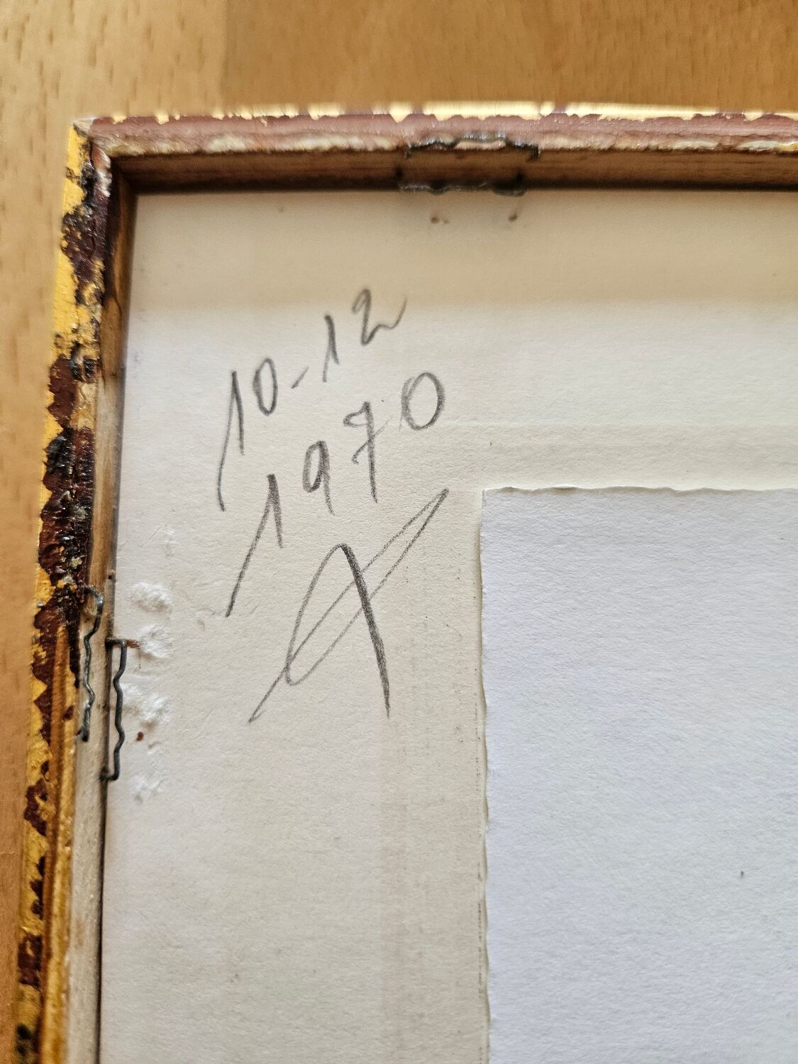 Framed lithograph under glass Rosa Centifolia Foliacea