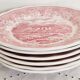 6 Assiettes à dessert en porcelaine  anglaise Italienne : Swiss  Landscape