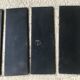 Black and gold metal string shelf set with vinyl holder - vintage 1960