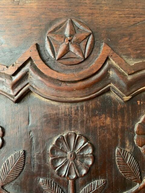 Antique carved wooden cabinet doors, 18th century