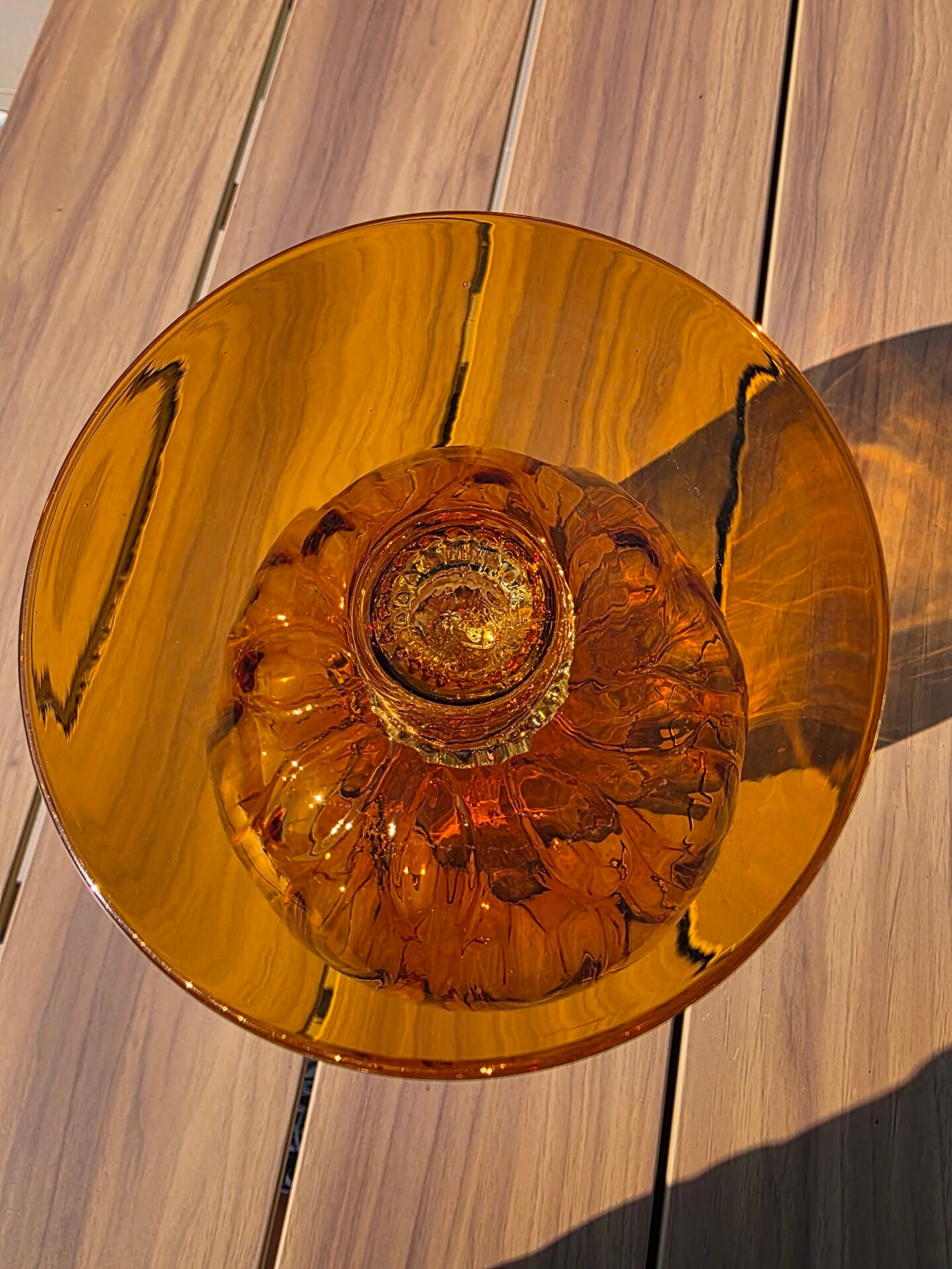 Giant glass 31 cm Empoli blown amber vintage