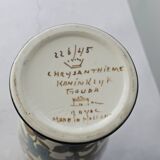 Large multicoloured floral vase in Royal Gouda Porcelain, Zuid Holland.