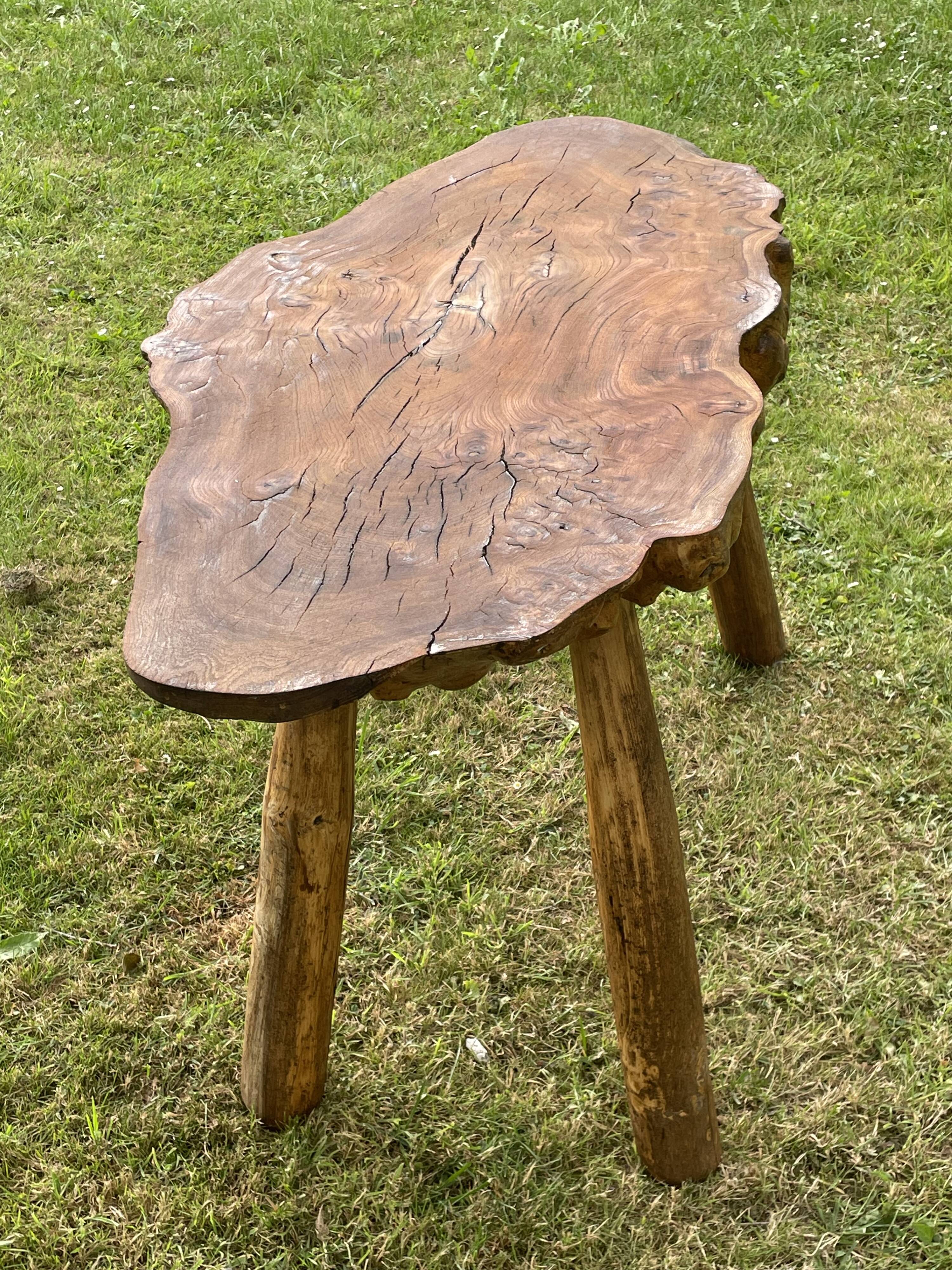 Modernist brutalist coffee table free form reconstruction 1950