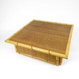 Bamboo and rattan coffee table, 1970s