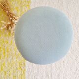 Vintage metal and blue velvet stool, 1960s.