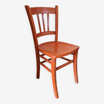 Ancienne chaise de bistrot orange