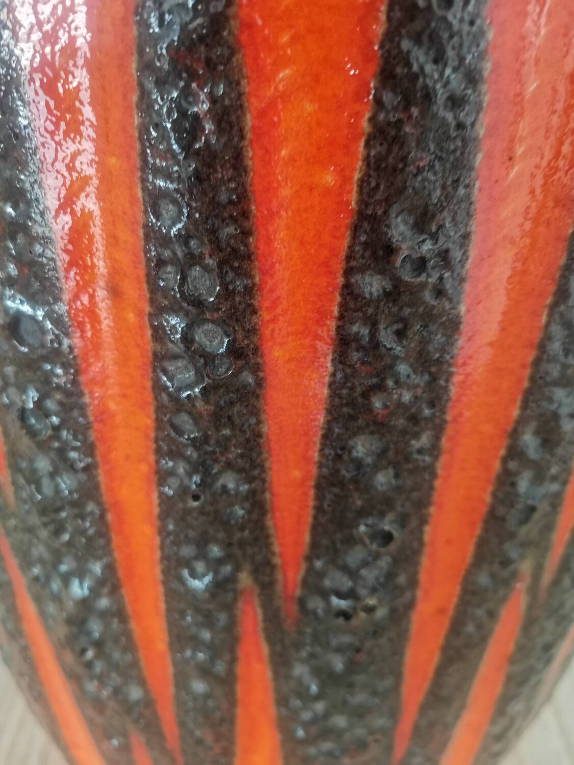 Vintage Scheurich Fat Lava vase | West Germany | Orange Black Zi