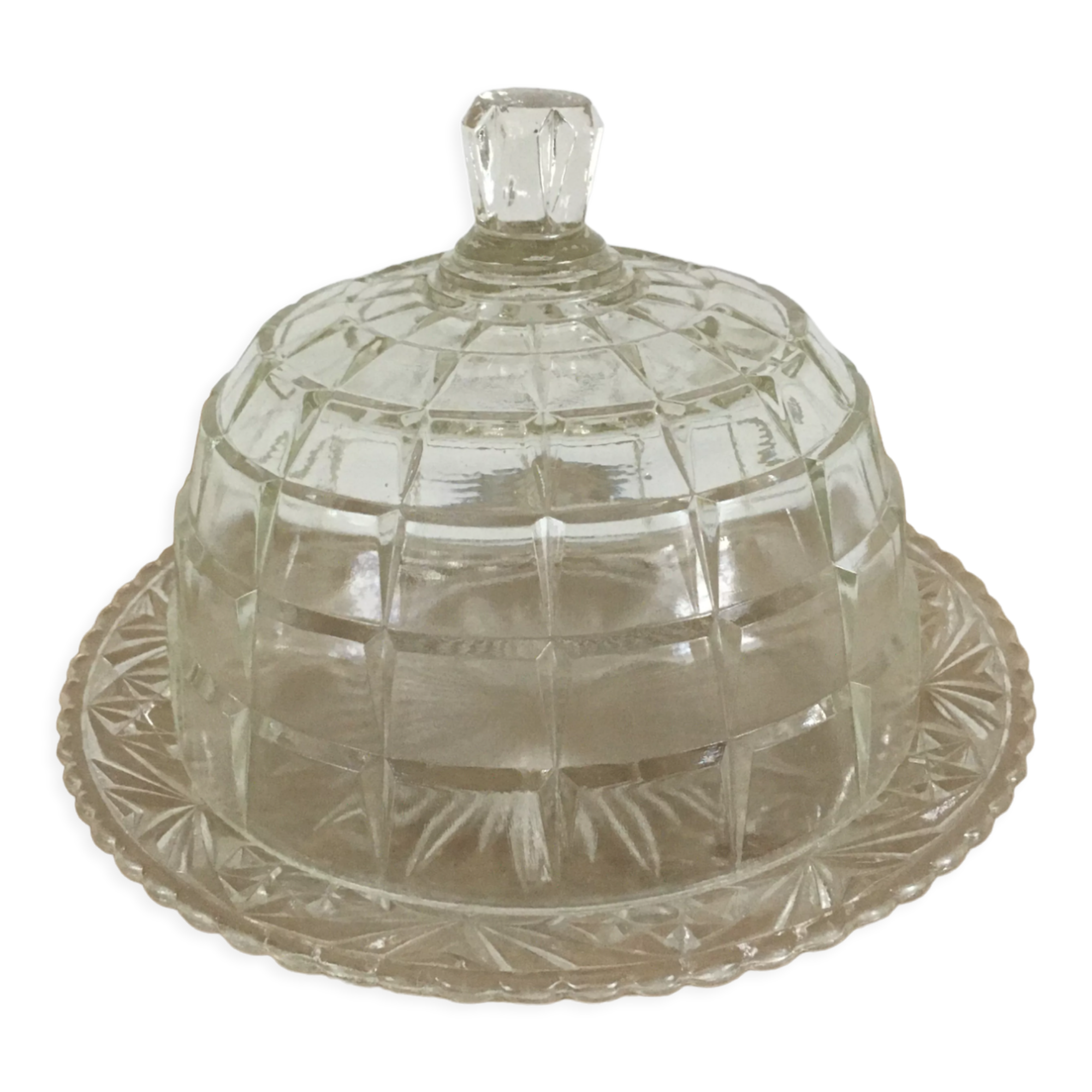 Cheese or dessert bell with glass tray
