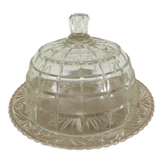 Cheese or dessert bell with glass tray