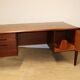 Vintage desk by Wilhelm Renz in double-sided teak, 1960s