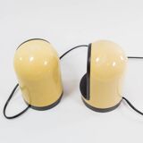 Table lamp and beige applique inside aluminum 70s