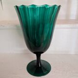 Green chalice vase from the 1970s.