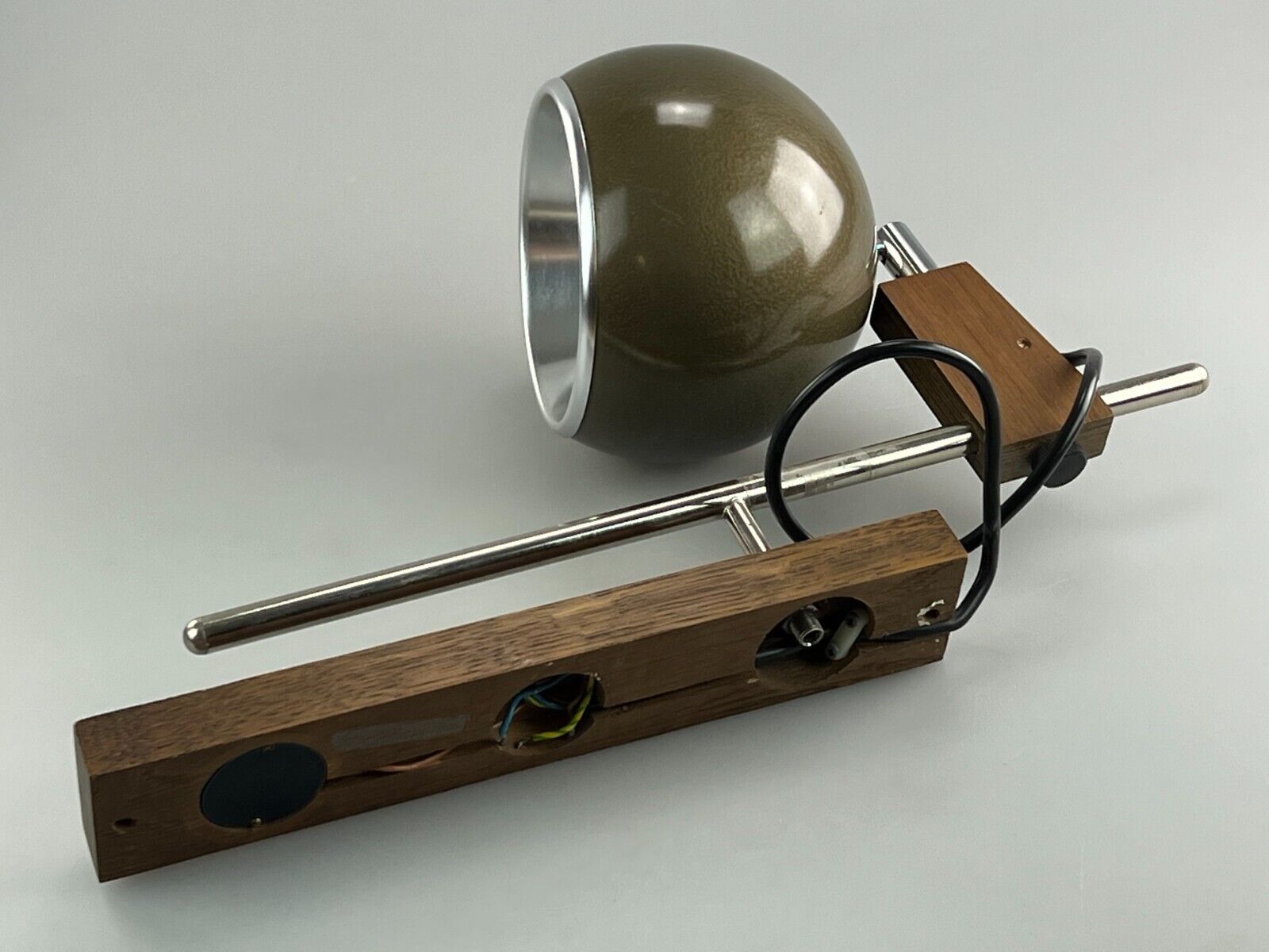 60s 70s lamp fixture wall sconce temde lighten teak space age design