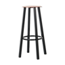 Vintage bar stool black metal and wood