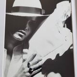 Framed black and white press photograph after Karl Lagerfeld, 30 x 26 cm