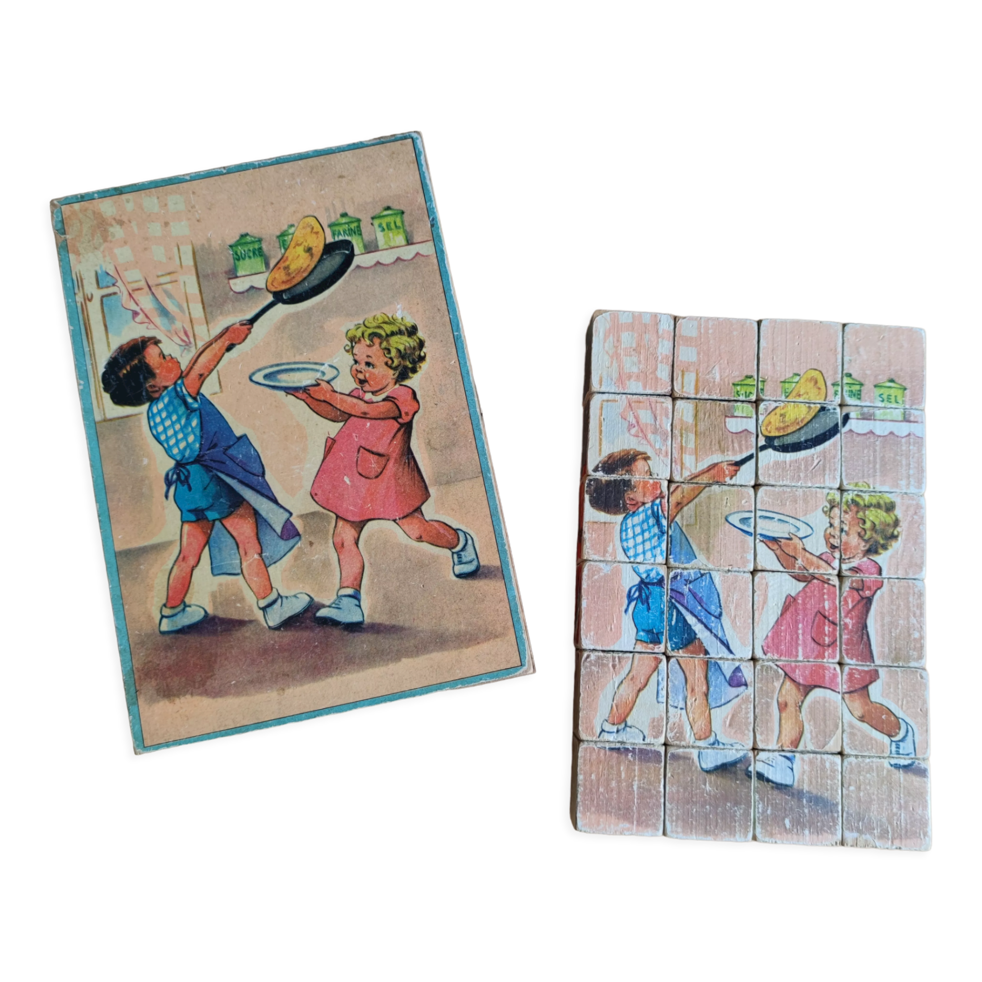 Jeu de cubes en bois