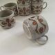 Sept tasses à déjeuner en grès 70s