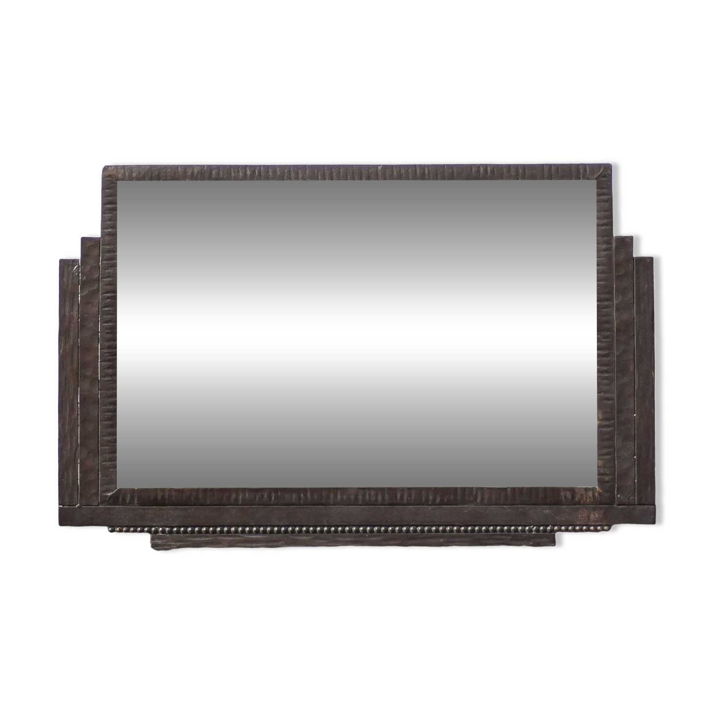 Hammered wrought iron mirror, antique wall mirror, rectangular mirror, Art Deco mirror, interior decoration