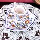Handcrafted enameled ceramic candle holder signed vintage Rouen style decor