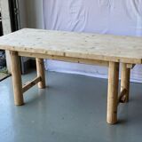 Vintage Farmhouse Dining Table Solid Wood Refurbished 170cm