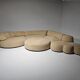 Modular 'Landscape' canapé in beige chenille by Hans Hopfer for Roche Bobois, 1970