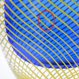 "Twist" blue vase with yellow twist