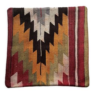 Housse de coussin en kilim turc vintage 40x40 cm