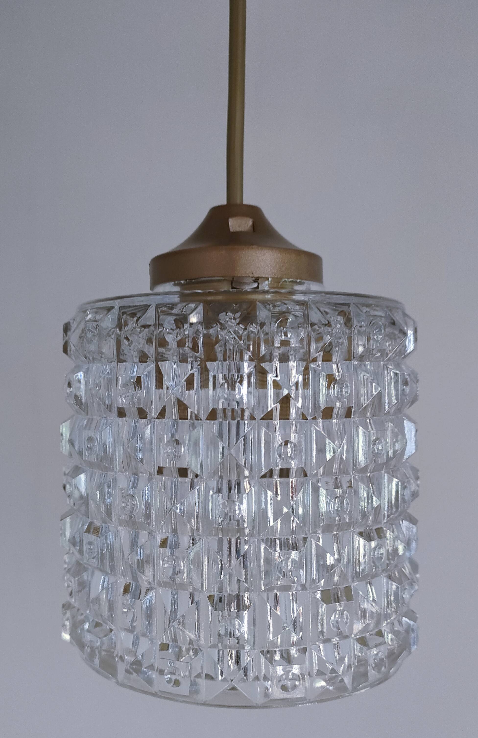 semi-crystal suspension with diamond motif design from the 1960s