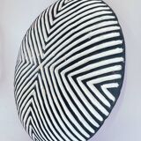Zulu Wooden Shield | Bamiléké N1 50 cm diameter Black & White