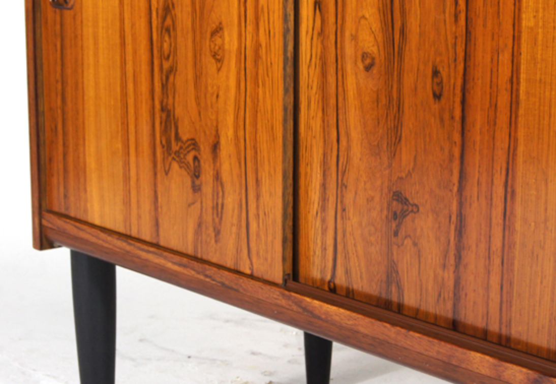 Vintage Danish retro hi-fi furniture in rosewood