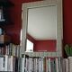 Large vintage tufted velvet mirror