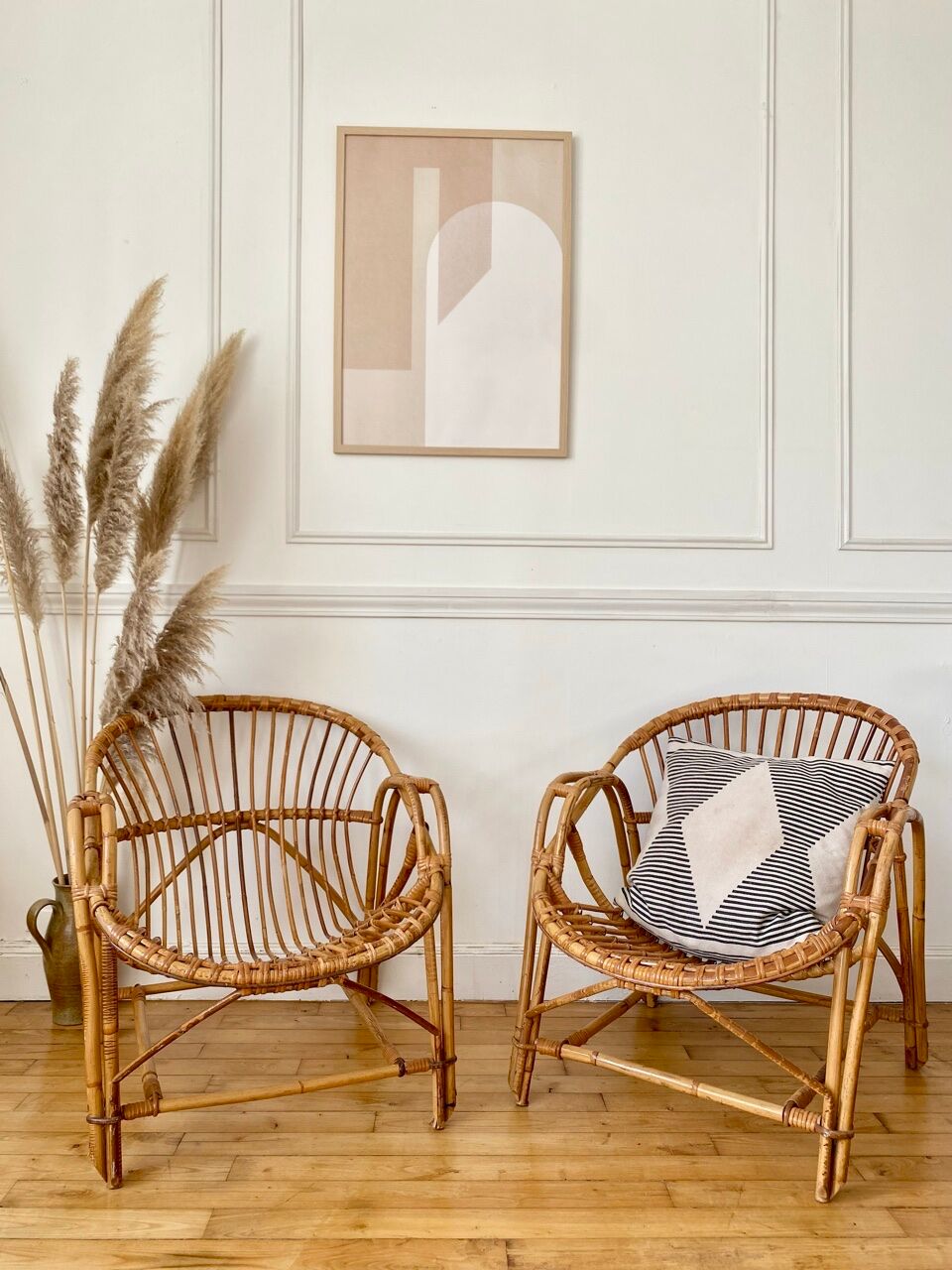 Rattan basket chairs
