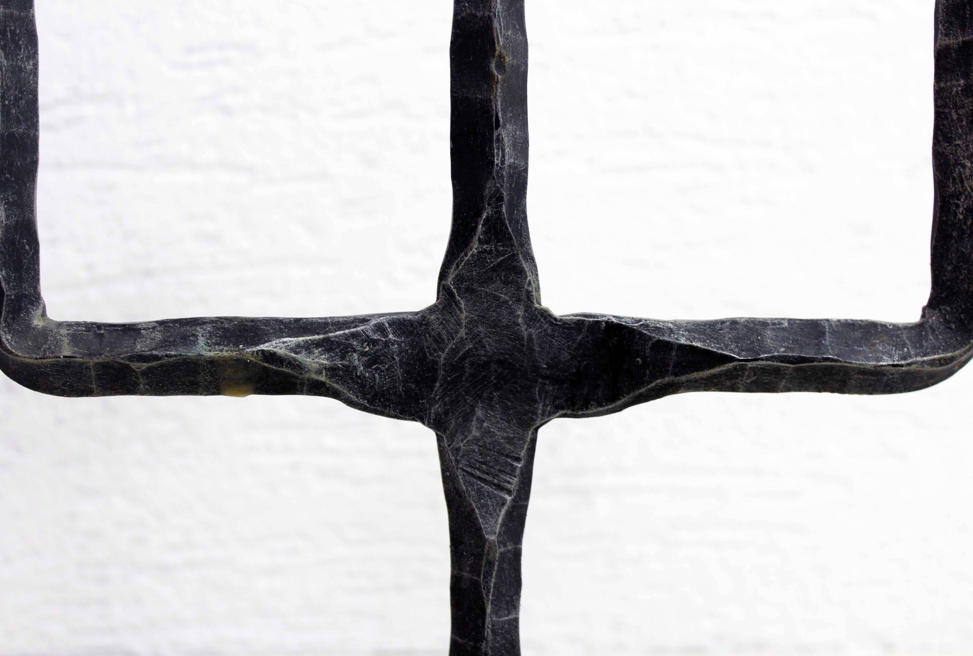 Brutalist cast iron candle holder 1950